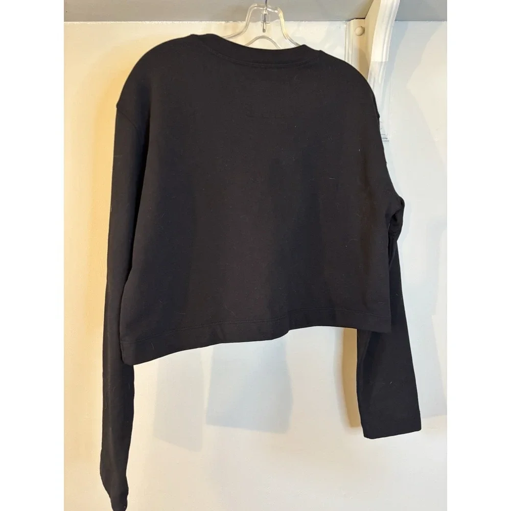 MANTRA Los Angeles Black Organic Cotton Boxy Long Sleeve Crop Top M - Picture 4 of 6